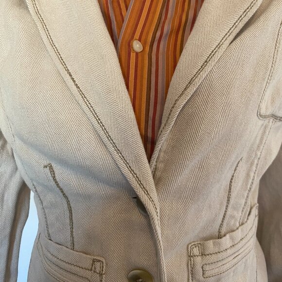 J Jill linen blend cottagecore  jacket size 8 - Picture 3 of 5